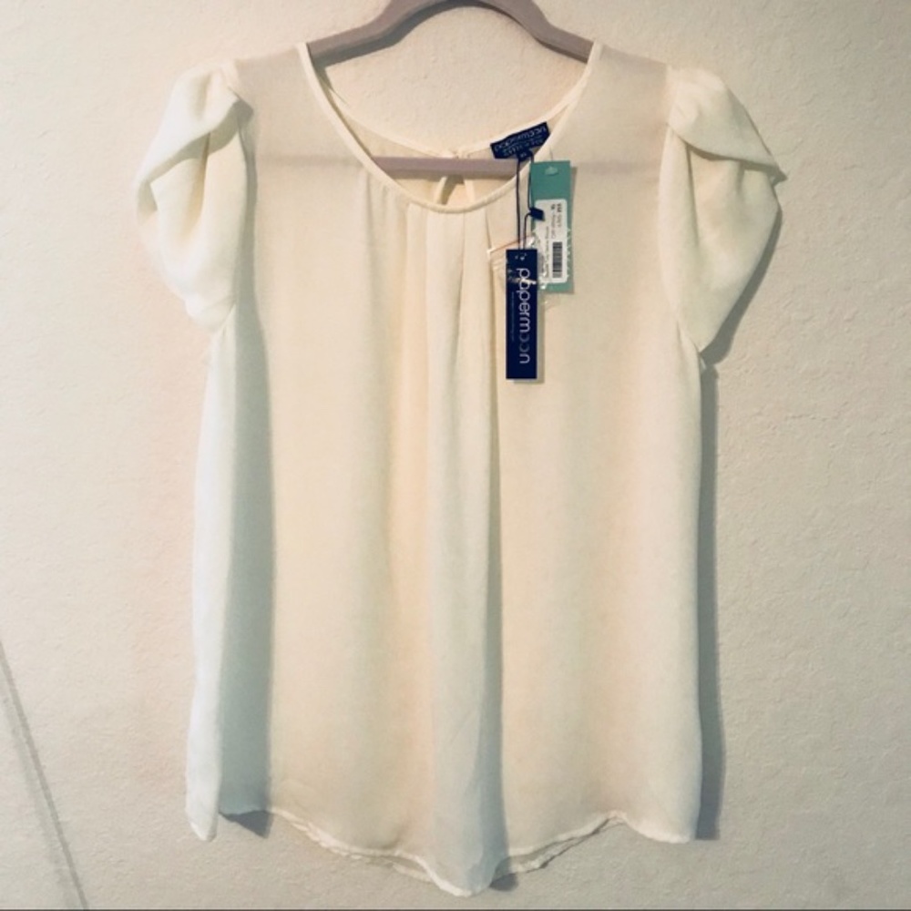 Papermoon Stitch Fix Bastille Tulip White Top NWT - Picture 2 of 3